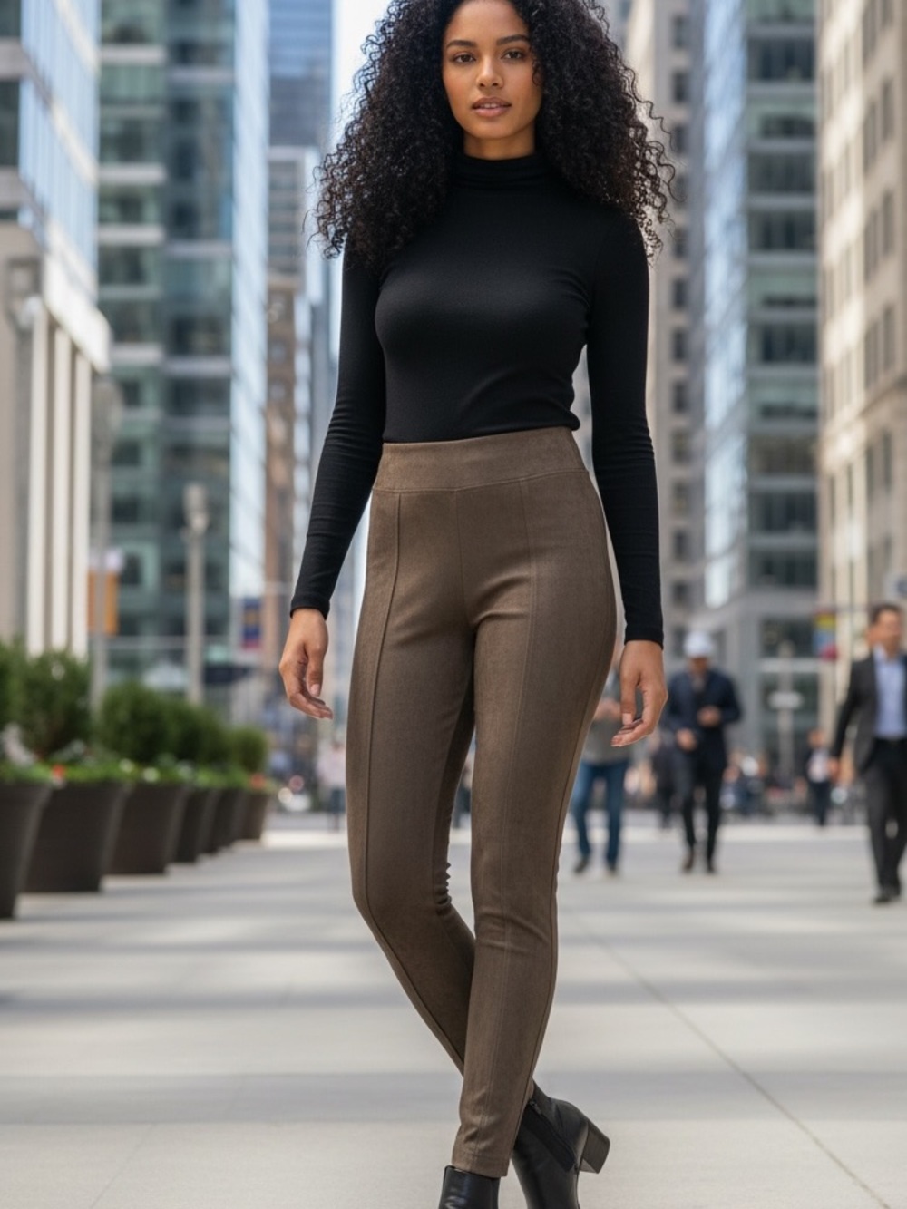 Andrew Marc Slim Ponte Legging in Brown